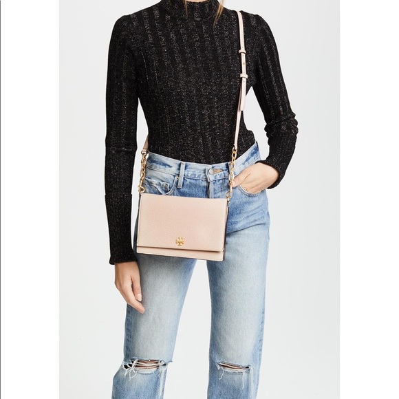 Tory Burch Georgia Pebbled Leather Crossbody in Black - Picture 6 of 7